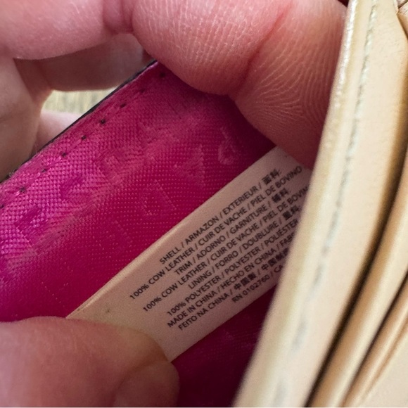 Kate Spade Black Pebbled Leather Card Holder Wallet - Pink Interior - Picture 5 of 5